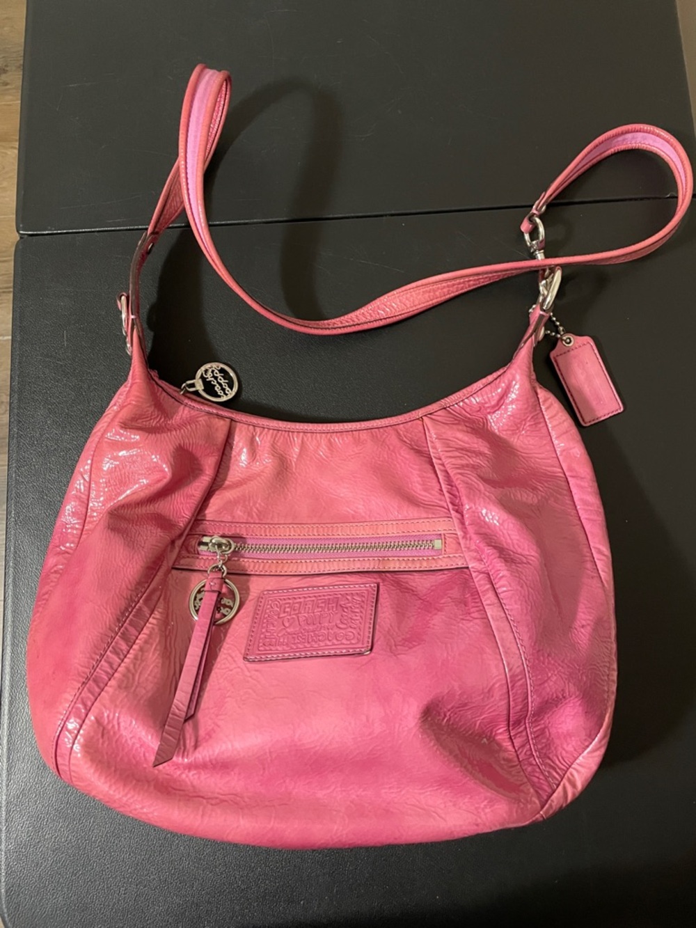 Coach Poppy Pink Patent Leather Bag *Selling As Is